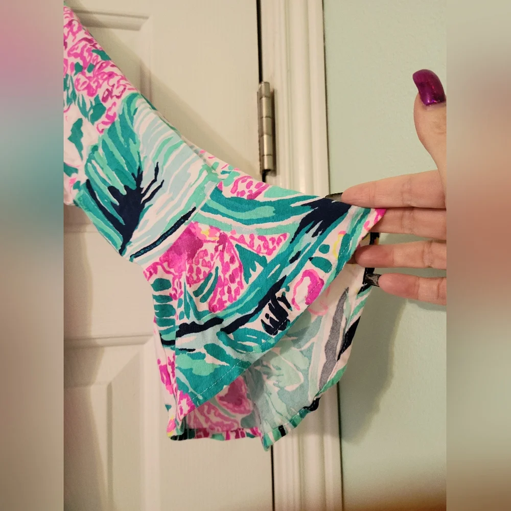 🌸Lilly Pulitzer Fontaine Top in "Multi via Flora"🌸 - Picture 3 of 13
